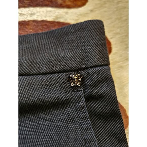 Versace Collection Mens Straight Leg Dress Pants Black EUR 50 Made In Italy 2a - Picture 3 of 8